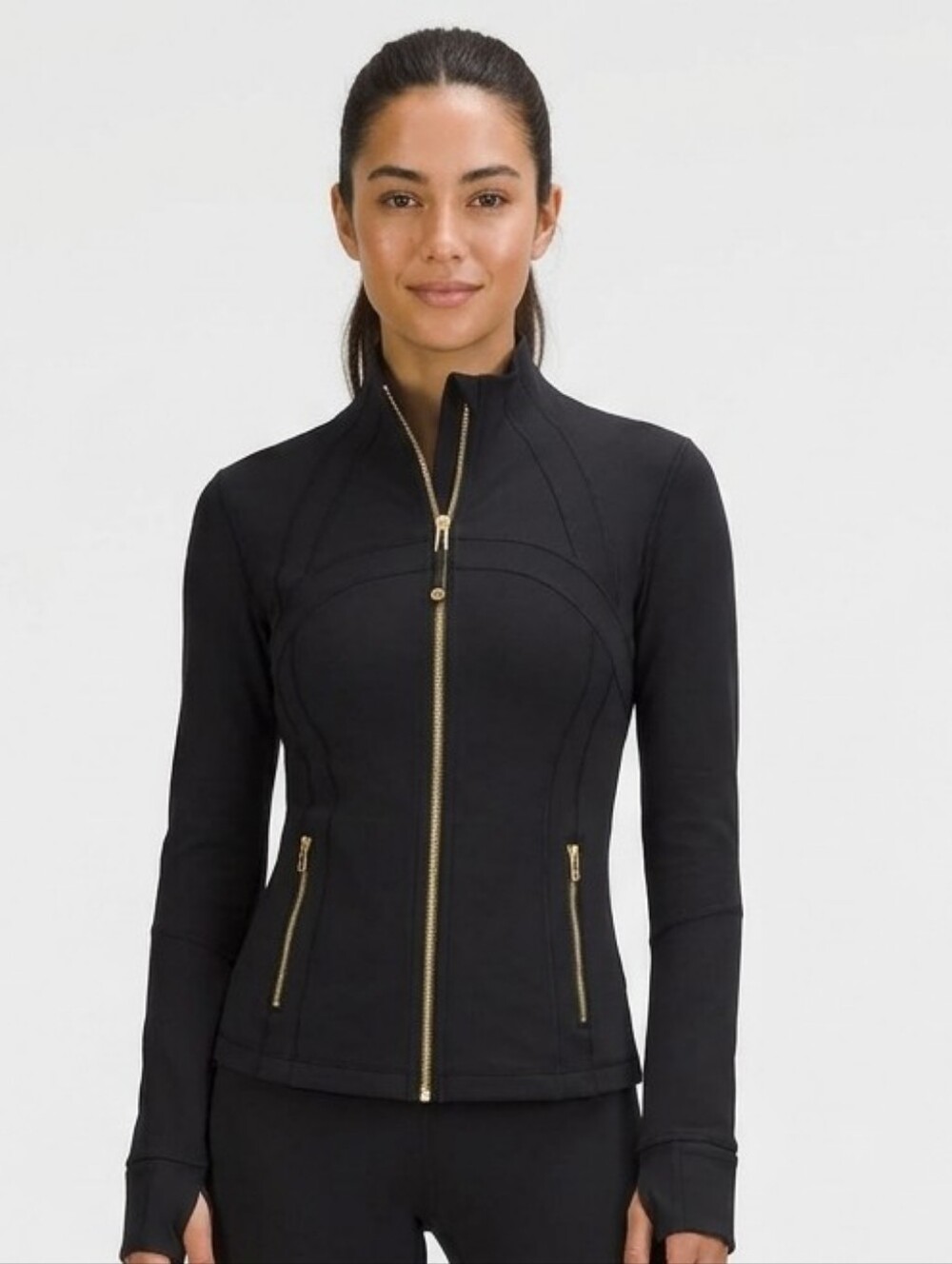 NWT Lululemon Define Cropped Jacket Nulu Black Gold Zipper NWT